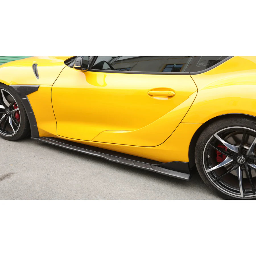 Toyota Supra A90 Bare Carbon Fiber Side Skirts