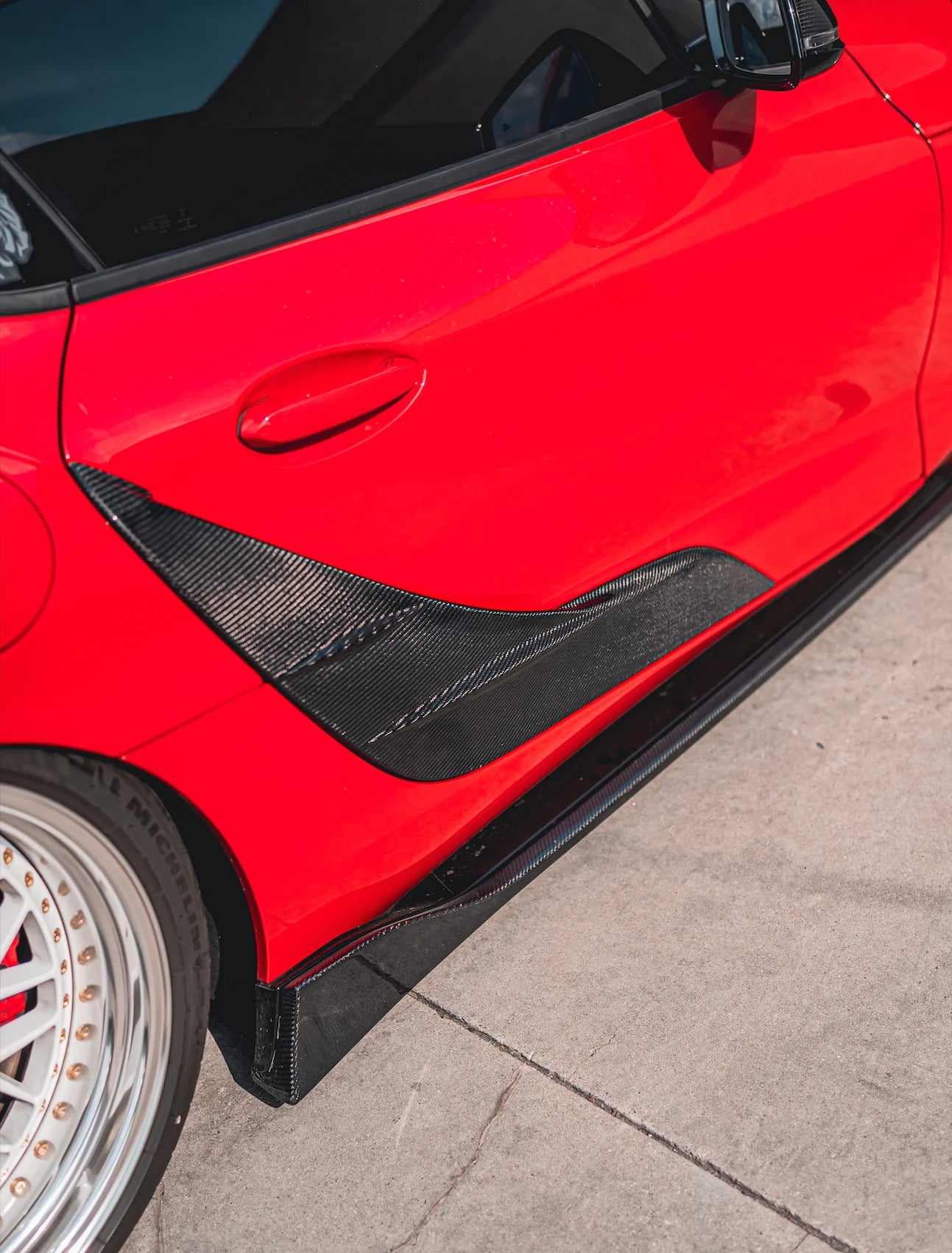 Toyota A90 Supra Bare Carbon Fiber Door Panel Trim