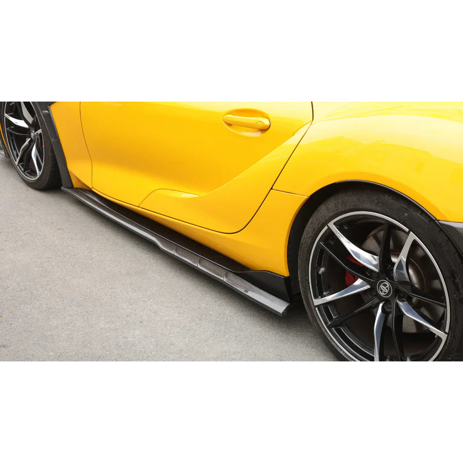 Toyota Supra A90 Bare Carbon Fiber Side Skirts