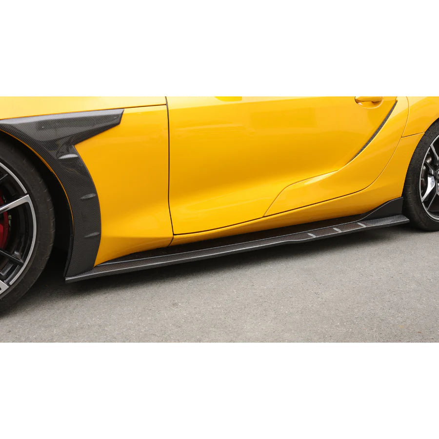Toyota Supra A90 Bare Carbon Fiber Side Skirts